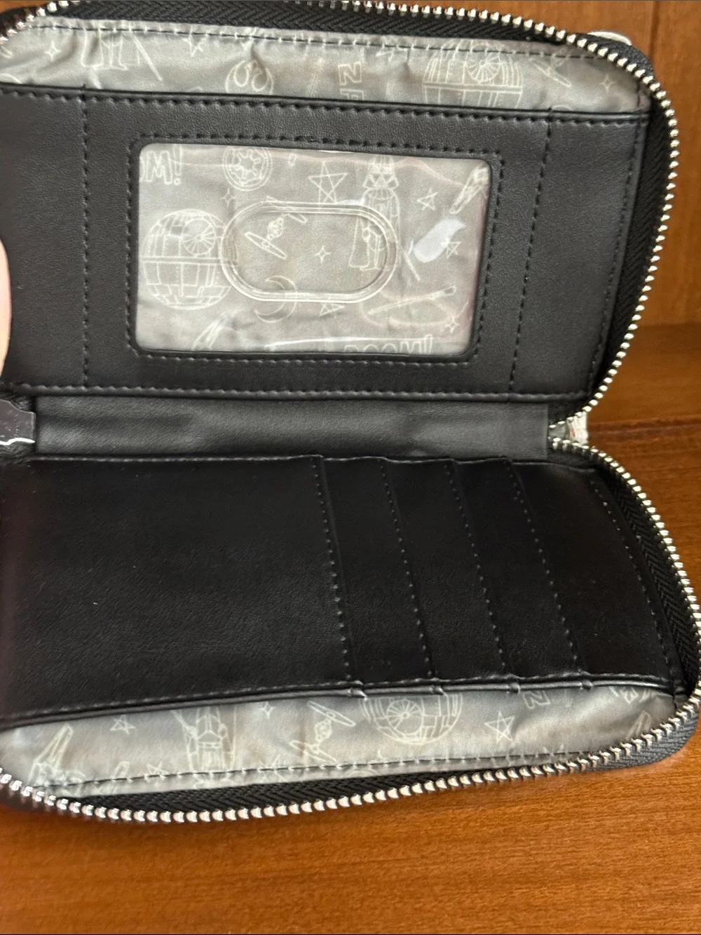 Loungefly Star Wars White Comic Zip Around Wallet with Black Trim